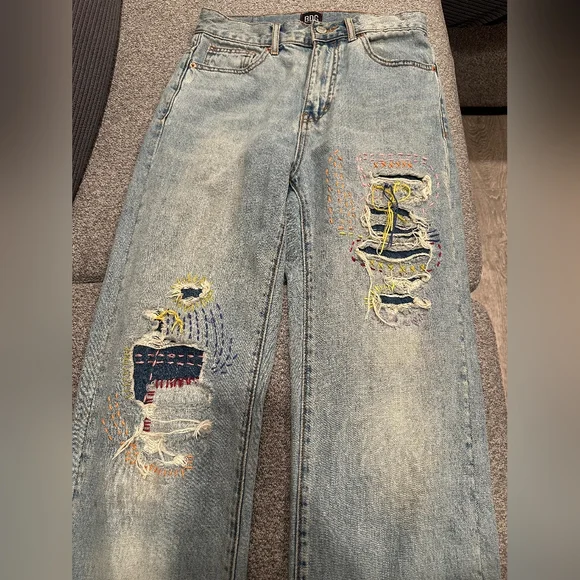 BDG Light Blue Embroidered Women Jeans - Picture 1 of 5